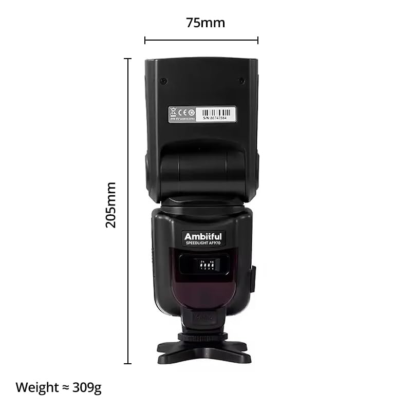 AMBITFUL AF970 Camera Flash Speedlite GN35 Manual S1/S2 2.4G Wireless | Universal Single-contact Hot Shoe Flash for Canon Nikon Sony Fujifilm Olympus. 8-Level Power,Recycle 0.1-2.5s