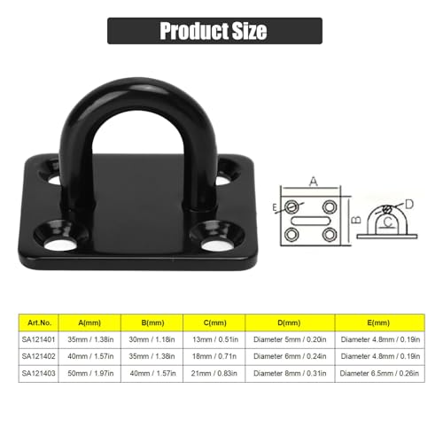 Tissting 5-Pack 304 Stainless Steel Wall Mount Ring Hooks 1.97×1.57in