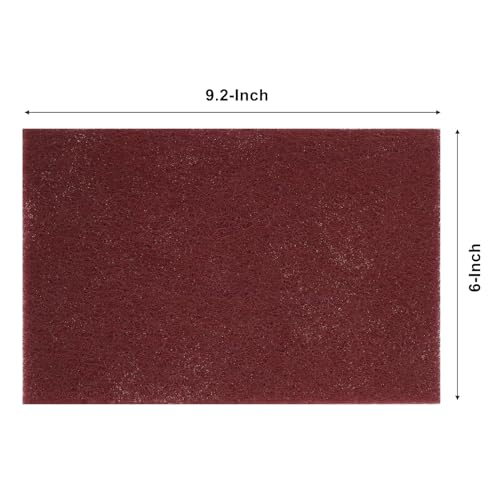 HYDRO MASTER Maroon Scuff Pads 6 x 9 Inch, 20 Pack Non-Woven Abrasive Sanding Pads, P320 Equivalent Surface Prep Pads for Paint Prep, Auto Body, Metal, Wood, Fiberglass, Wet & Dry