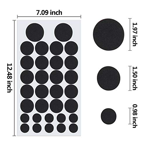 Boao 160 Pieces self Adhesive Felt Circles Dots Pads Dalmation Felt Spots Sticker for DIY Sewing Projects Costume 1.97 Inches/ 1.50 Inches/ 0.98 Inches (Black)