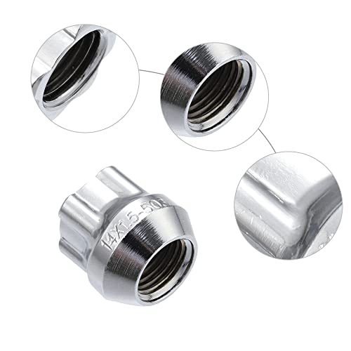 ACROPIX M14x1.5 Car Wheel Lock Lug Nuts Set Anti Theft Lug Nut Screw Fit for Tesla Model 3 - Pack of 5 Silver Tone