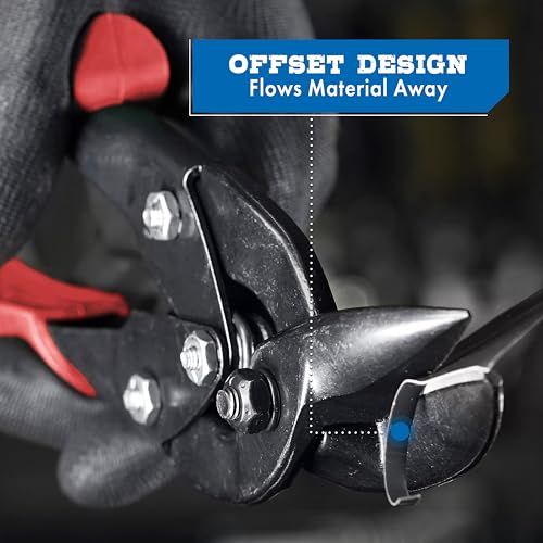 MIDWEST Blackout Aviation Snips, Left Cut Offset, Tin Snips