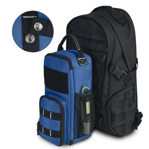 12.6" Heavy Duty Small Tool Bag Pouch for Men with Multiple Pockets,Blue Blue