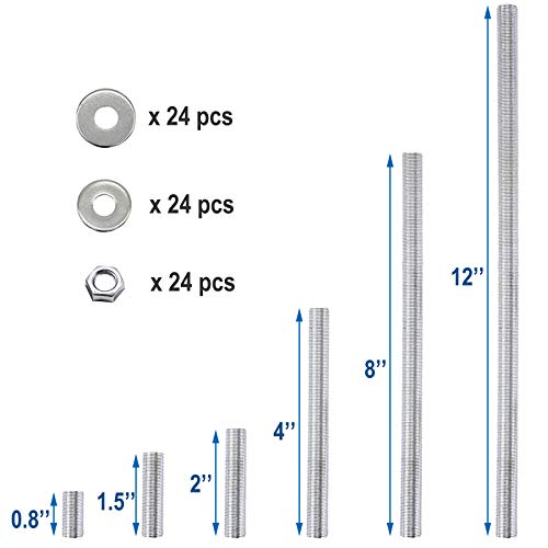 ECUDIS All Thread Pipe Lamp Rod, Lamp Repair Hardware Assortment
