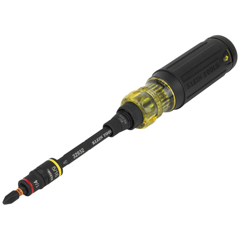 Klein Tools 32516HD KNECT 16-in-1 Impact-Rated Hybrid Screwdriver/Nut Driver, Magnetic, Flip Socket, 11 Bits, 2 Nut Drivers, 3/8-Inch Square Adapter