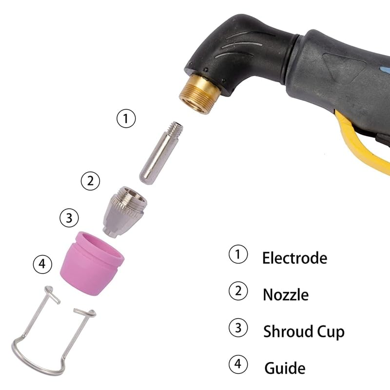 100pcs SG-55 AG-60P WSD-60 Plasma Cutter Consumables，Plasma Cutter Cutting Torch Tip Nozzles Consumables Kit WSD60-100PCS