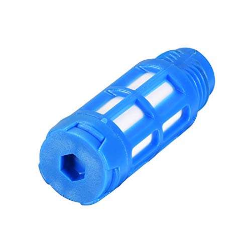 uxcell Plastic Pneumatic Muffler Exhaust Pneumatic Air Line Flow Control Muffler G1/4 Blue 10pcs