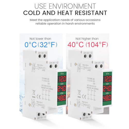 Garosa DIN Rail Voltmeter 3 Digits DC 11V to 310V Voltage Range Voltage Meter LCD Display with Switch Output Function Isolated Triple Way Modular Electrical Instrument