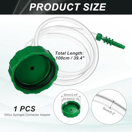 uxcell Air Tube 300cc Glue Adhesive Dispenser Syringes Connector Adapter Replacement for Industrial Glue Liquid Cartridge Dispensing Accessories
