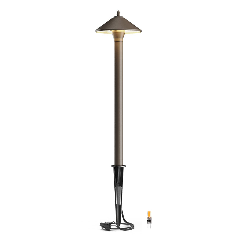 GOODSMANN Landscape Lighting Low Voltage Path Lights Floodlight Outdoor Lighting with Replaceable LED Bulb 1.2W 40 Lumens 2700K Brown 9121-11501-01A 1 Pack