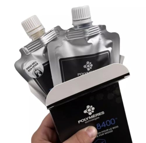 P-Tec 8400 Wood Filler - 250g - Fast Cure Crack & Knot Repair (Grey) Grey