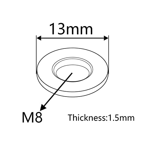 Titanium Ti Flat Washer M7 M8 M10 M12 M14 (M8, Black)