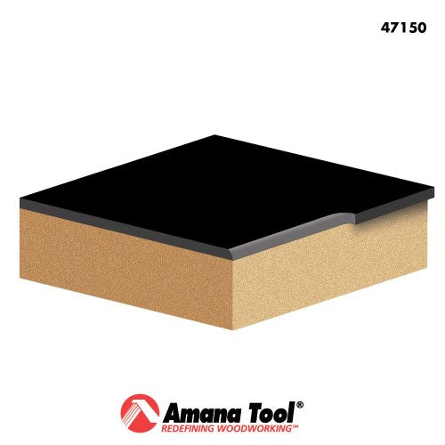 Amana Tool - 47150 Carbide Tipped No-File Trim .059 Radius x 1/2 Dia x 3/8 x 1/4" Shan .059 R x 1/2 Dia x 3/8 x 1/4" SHK