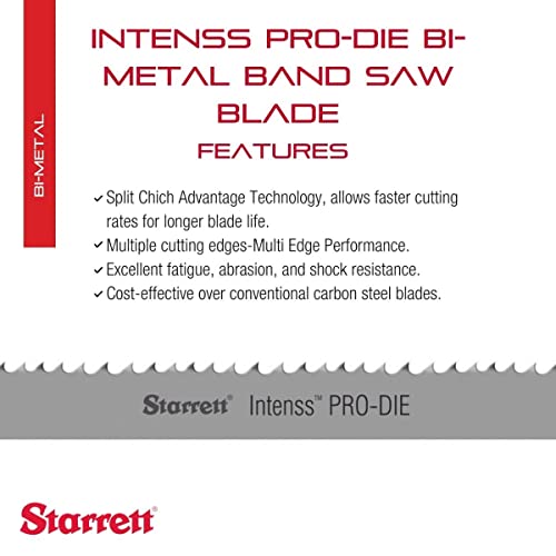 Starrett Intenss PRO-DIE Bi-Metal Band Saw Blade, 7' 5" L x 1/2" W