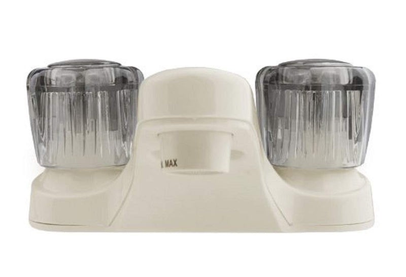 Dura Faucet DF-PL700S-BQ RV Bathroom Faucet with Smoked Acrylic Knobs (Bisque Parchment) Bisque Parchment