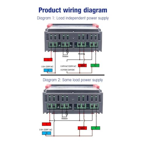 STC-3028 Digital Temperature Controller – Dual Display Thermostat for Refrigeration & Heating Equipment, 0-100℃ Range with Integrated Sensor(12V) 12V