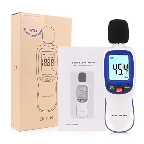 Decibel Meter, Portable SPL Meter (Sound Pressure Level Meter), Digital Noise Meter, Range 30-130dB(A) db Meter, Noise Volume Measuring Instrument, Sound Monitoring Tester (Battery Included) Blue