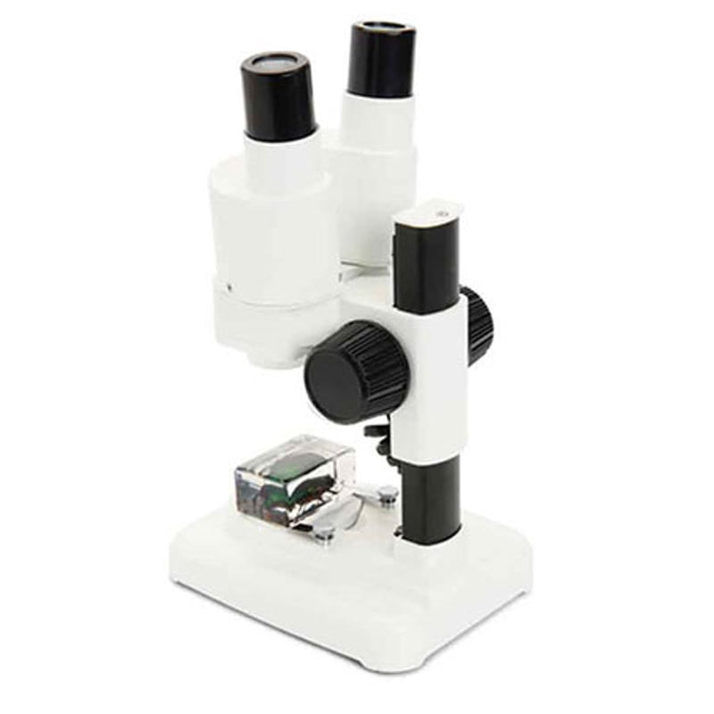 Celestron – Celestron Labs – Binocular Stereo Microscope – 20x Magnification – Upper LED Illumination – Includes 2 Specimens S20 - Stereo Microscope