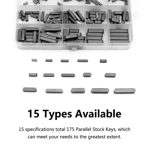 Watris Veiyi Parallel Square Stock Key, 140PCS Shaft Feather Key