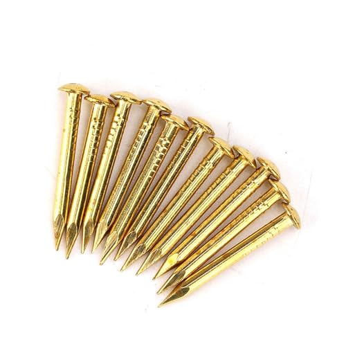 Oumefar Gold Round Head Nail Brass Nails Mini Model Nail Furniture Hinge 100pcs for Hardware Accessories DIY Crafts(#1) Home