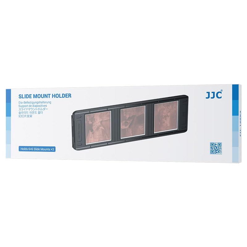 JJC 6x6 Slide Mount Holder, Acid-Free ABS Made, Flip-Through Magnetic Close | Compatible with Film Scanner, Mobile Film Scanner Convert & Negative Film Digitizer, Maintains Film Flat & Stable for Copying