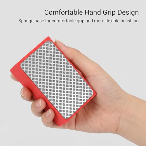 12pcs Diamond Sanding Pads- Versatile Mesh Sanding Blocks 60/100/200/400 Grit for Wood, Glass, Edge Finishing and Ceramic Tile Tools