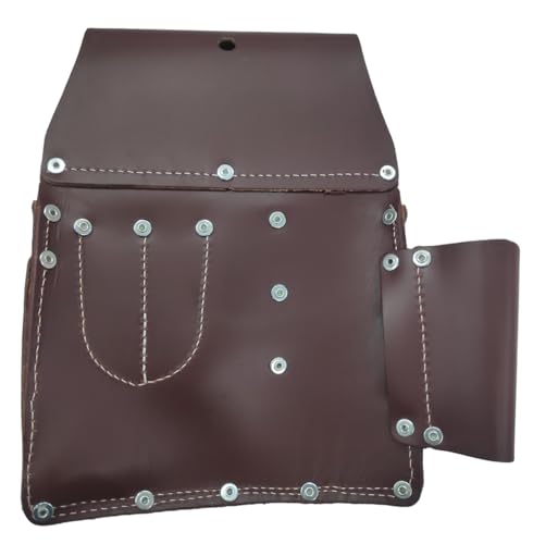 Zeluga 11 Pocket Pro Leather Drywall Pouch, Cherry Left Hand