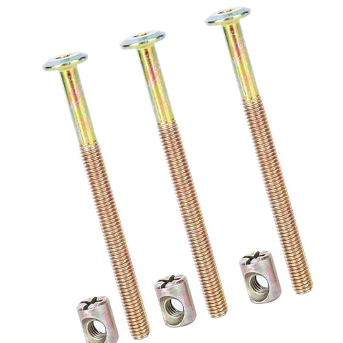 Furniture Screw Hex Socket Head Bolts M6x60mm Zinc Plated Carbon Steel Fasteners for Beds Cribs Cabinets 10Pcs