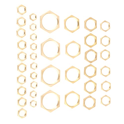 Brass Lock Nut Assortment Kit, 40-Piece G1/8 to G1 Thin