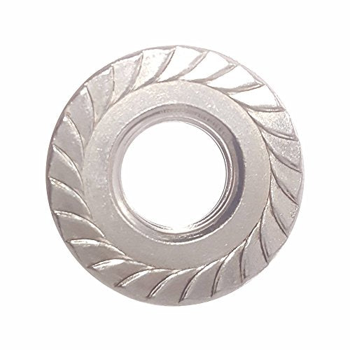 Fastenere Serrated Flange Nuts – #10-24 (100-Pack), Durable Stainless Steel 18-8 Hex Lock Hardware Nuts, Corrosion-Resistant, Coarse Plain Finish for Home, Automotive & Industrial Use 10-24 (100 Pack)