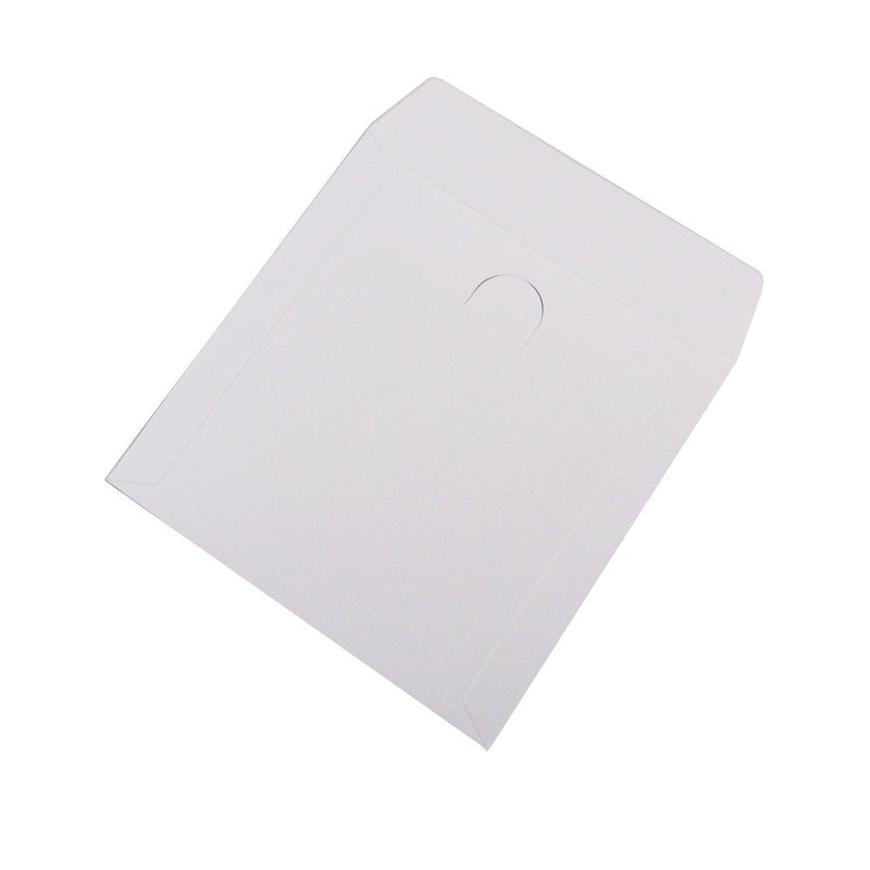 100 Pack Premium White Paper CD DVD Sleeves Envelope with Window Cut Out and Flap, 100 Gram Weight Paper