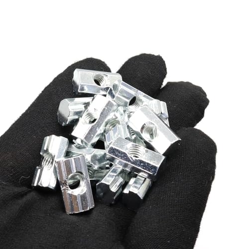 100Pcs 25 & 10 Series Aluminum Extrusion Profile M6 T-Slot Slide Nuts Hardware for 1 Inch x 1 Inch 1" 1010 1020 2525 2550 Extruded Aluminum Fastener Accessories 10 Series Type Nut