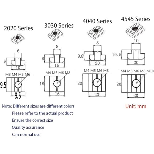 60Pcs 3030 Series T Slot Sliding Nuts Hammer Nut Block Square Nuts M8 T Nuts Tee for Aluminum Extrusion with Profile 3030 Sereis Slot 8mm，for CNC Router Build Rail 3D Printer (M8) 30-M8(60 Pcs)