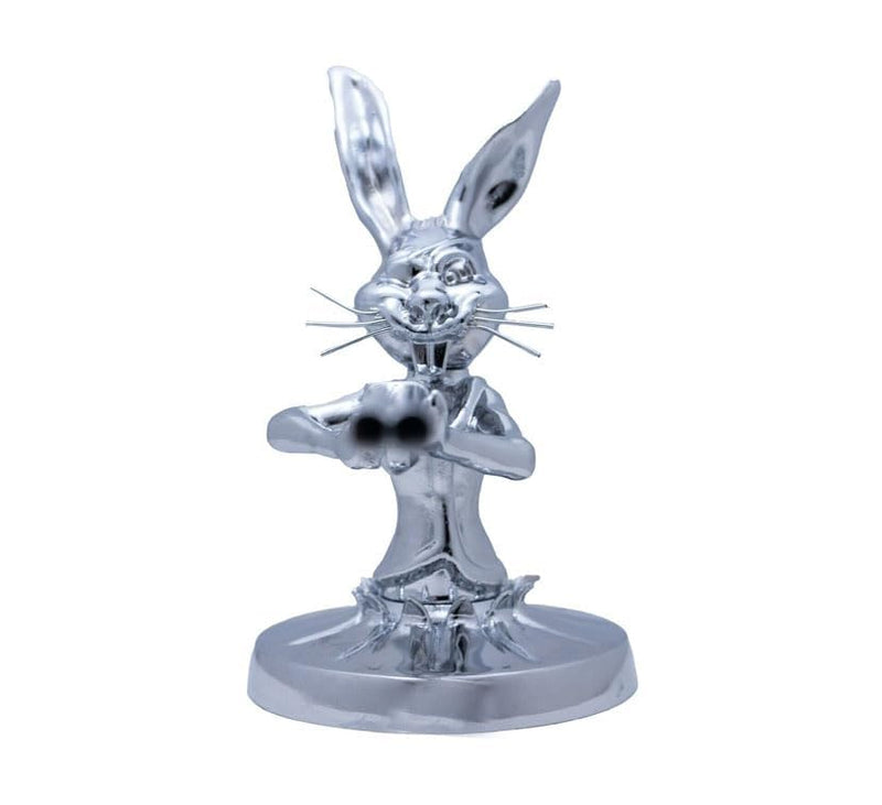 Leheybia Rabbit Gunner Hood Ornament 3D Rabbit Metal Car Hood Ornaments Galvanizing Hand Cast Statue with Mounting Screw Set for Car, Truck, Desktop and Home Decoration