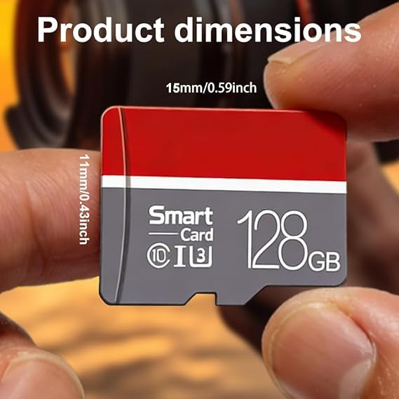 128GB High Speed SD Card with Adapter, TF Card for Security Cameras, Smartphones,Tablets,Drones - U3,Class 10,A1,Full HD Video (Grey)