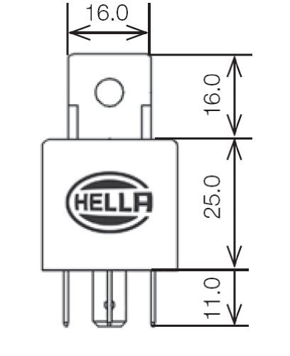 Hella 965400031 Black 24V 30 Amp Mini ISO SPST Relay with Bracket