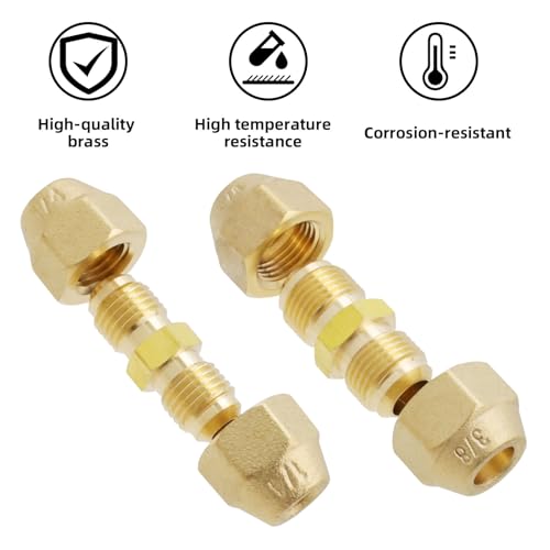 T Tulead Copper Pipe Extension Joint Connectors 8PCS for Tube Dia 1/4",3/8" 0.25 Inch
