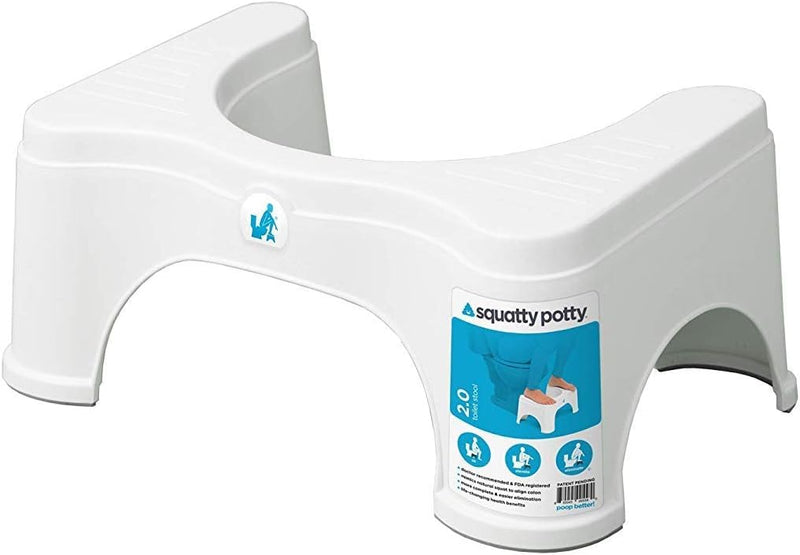 Squatty Potty Original Toilet Stool 2.0 Base 7", White, 1 Count 7 Inch (Pack of 1)