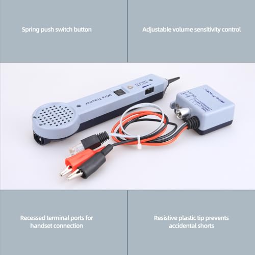 Tone Generator kit Wire Tracer Circuit Tester 200EPWire Tester Kit Wires Tone Tracer Multi-Tone Cable Test Kits with Inductive Amplifier for Network Cables Collation