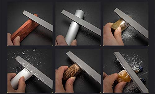 SI FANG 3Pcs 8 Inch Diamond Files Set, Half Round/Flat/Round Style Assorted Coated Large Diamond Hand File Sharpening Tools, for Grinding Metal Ceramic Glass Stone Jewelry Jade Steel