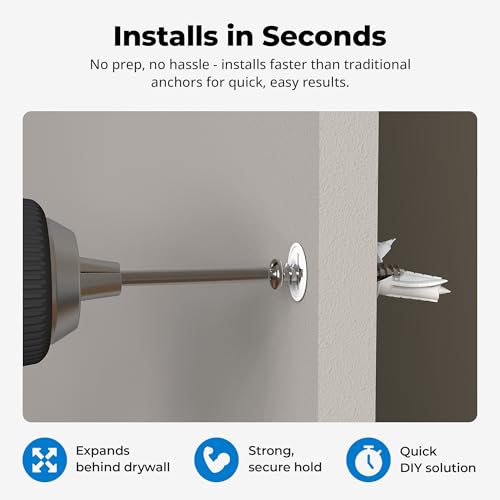 Qualihome Drywall Anchors with Screws – Self-Drilling Drywall Anchors, Anti-Spin Grip, No Pre-Drill Wall Anchor Kit, Strong & Reliable Hold, 100 Pack (200 Pieces) 100 Pack (200 Pieces)