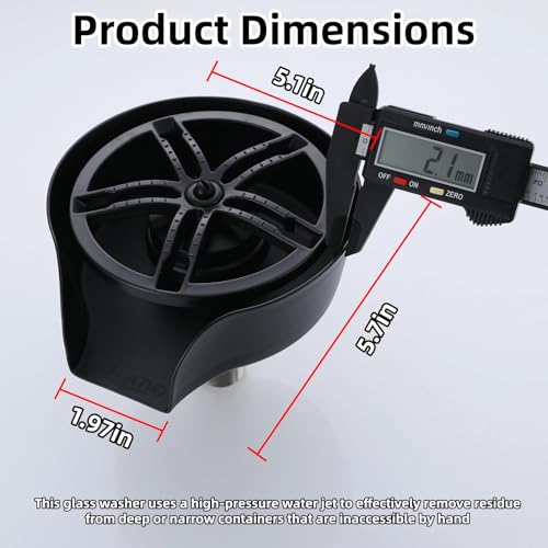 Glass Rinser for Kitchen Sink, Cup Washer, Cup Cleaner, Bottle Washer, Glass Cleaner, Bar Sink Attachment, Pull Out Sprayer (Golden)