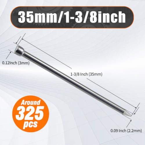 1-3/8 Inch Finishing Nails 35mm Hand Drive Hardware Nail Around 325 Pcs 1-3/8 inch/35mm 325 Pcs Silver Gray