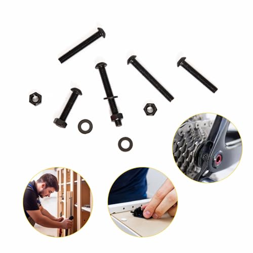 150PCS Button Head Hex Socket Cap Screws Bolts Nuts Washer Assortment Kit,10.9 Grade Alloy Steel Black Oxide, M6 x 12/16/20/25/30mm 150 1.0 Millimeters