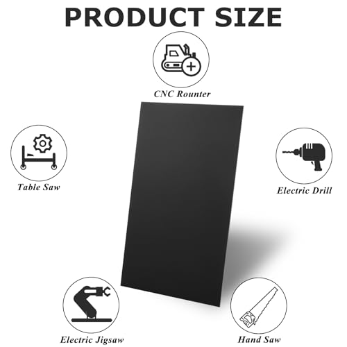 ABuff 5 Pack 5052 Anodized Aluminum Sheet Metal 12 x 6 x 1/32 Inch Black Rectangular Aluminum Metal Plate Engraving Blanks for Laser Engraving