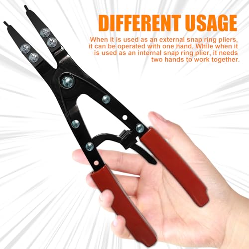 38700 Spindle Snap Ring Pliers External, 10" Large Snap Ring Pliers Heavy Duty Circlip Pliers Car Repair Tools Kit for for Ford SD Uninstall Remove Tools with Ratchet Locking 2026 Upgraded (Red) Red