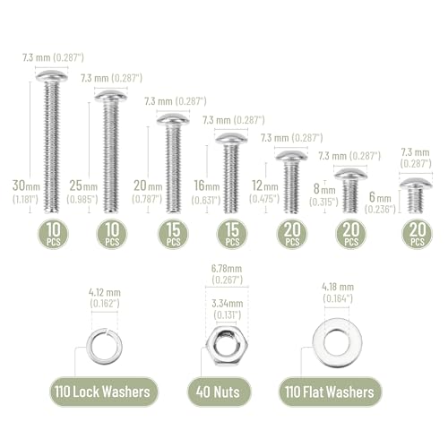 Mr. Pen- Nuts and Bolts Assortment Kit, 370 pcs, Stainless Steel