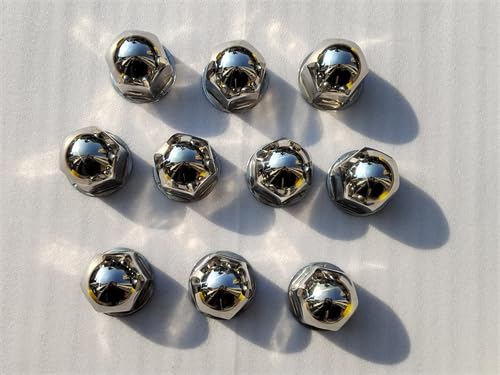 Stainless Steel Chrome Wheel Nut Cover 38mm 37.8 * 51 Push On Flanged Wheel Nut Cap of 10 Pcs