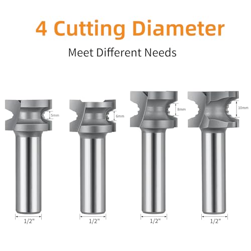 SpeTool Carbide Router Bit 1/2 Shank Compatible with Festool Domino Joiner, 8mm Domino Tenon Cutters for Woodworking 8mm Dia