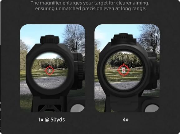 4X Magnifier G3Sight Scope Airsoft with Switch to Side QD Mount for 20mm Rail Apply for Red dot Zooms with 3X of Power Shockproof (Black - 4X Sight Scope)